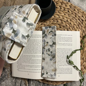 Herbst Buchhülle Stoff Bücherhülle mit Canvas Buchtasche gepolstert Büchertasche buch accessoires Lesezeichen Book sleeves Booksleeves zdjęcie 5