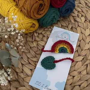 Handmade belly button band crocheted belly button band wool navel band tie umbilical cord band umbilical cord band rainbow cloud