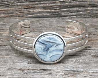 Pioneer Swirl Plated Silver Cuff Bracelet