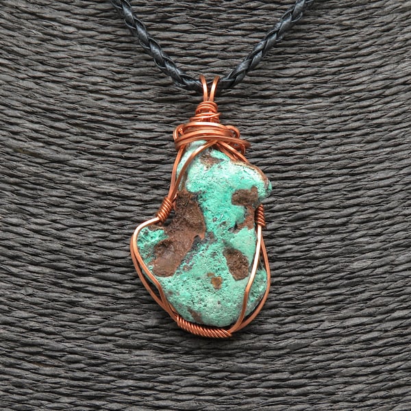 Splash Copper Wire Wrapped Pendant