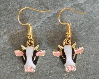 Cow earrings, Farmer gift, Hypoallergenic