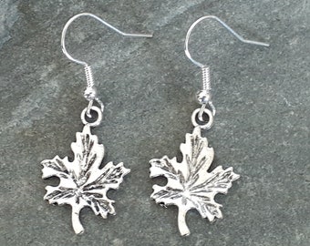 Maple leaf earrings, Hypoallergenic, Canada,