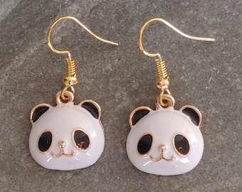 Boucles d'oreilles panda, hypoallergéniques, cadeau mignon, adorables