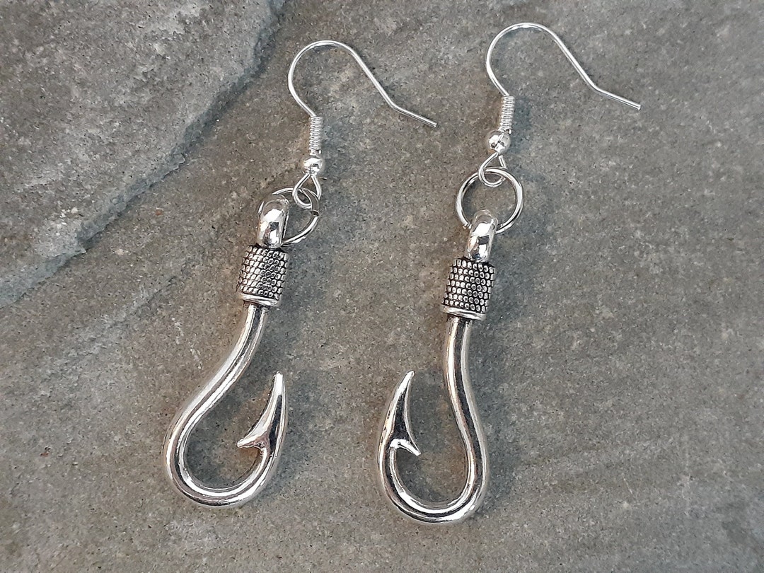 Hook Earrings, Hypoallergenic, Fishing Hook Earrings, Mens Earrings