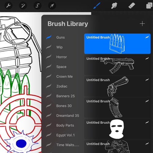 Body Parts procreate Brush Set Etsy