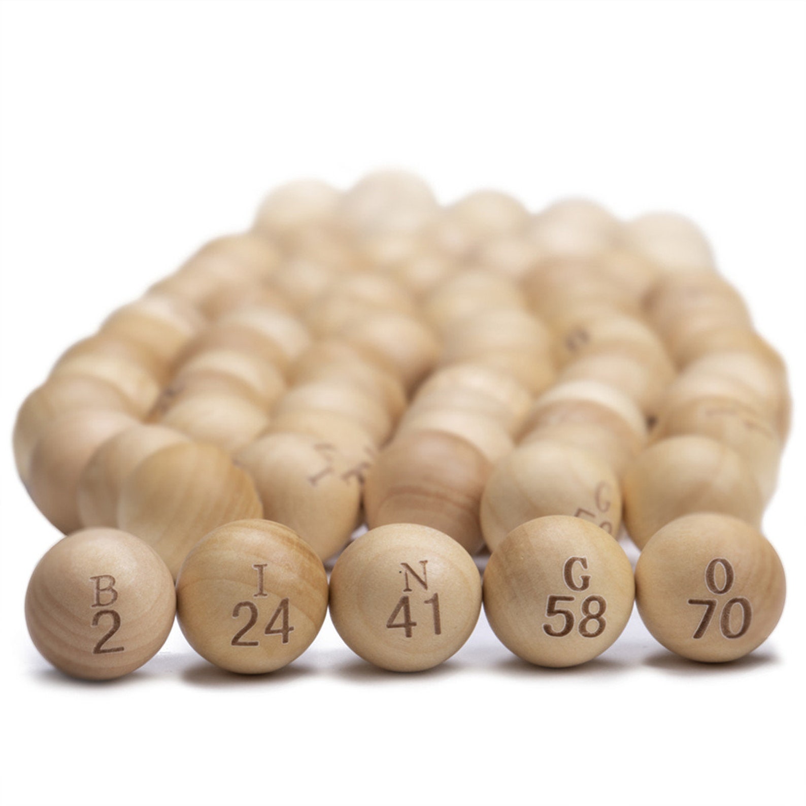 Natural Wood Bingo Balls Large 7/8 Inch Engraved Wooden Etsy