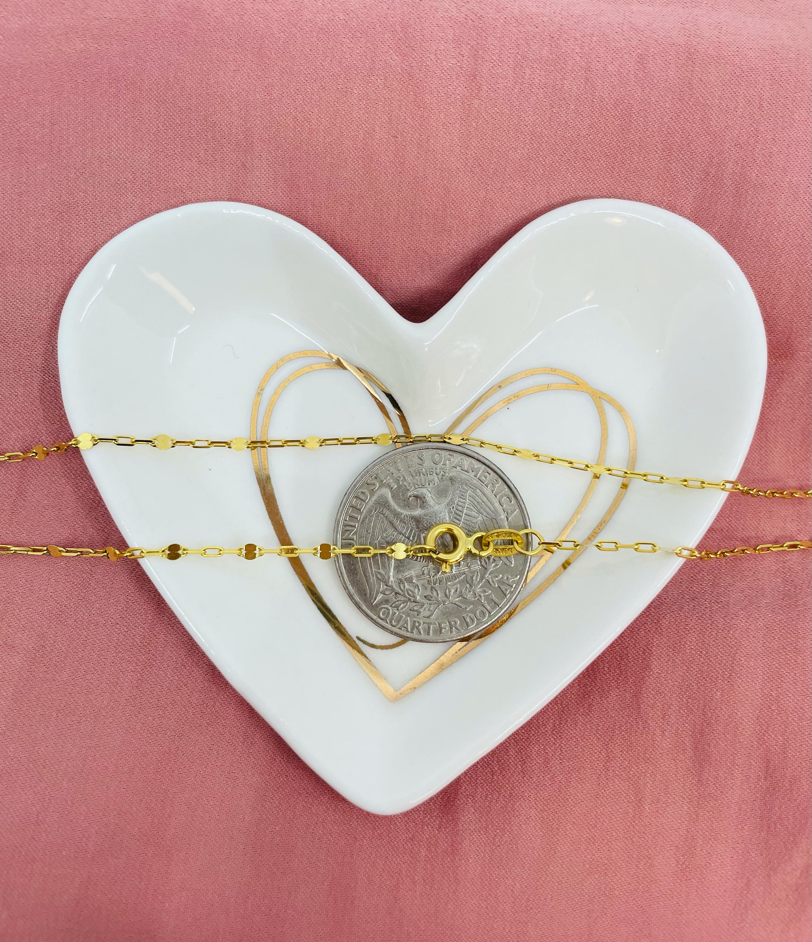 Solid 14K Gold Paperclip Necklace Dainty 14K Paperclip Etsy Australia