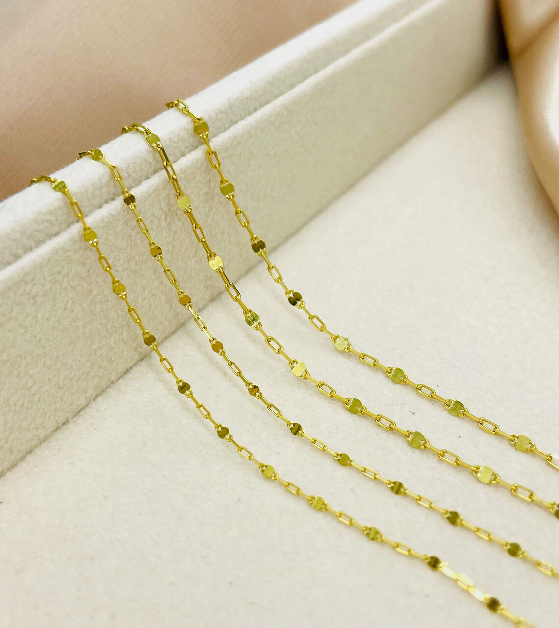 Solid 14K Gold Paperclip Necklace Dainty 14K Paperclip Etsy