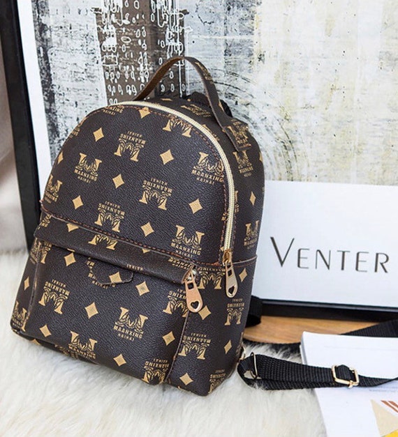 Trendy Print Brown Mini Backpack 