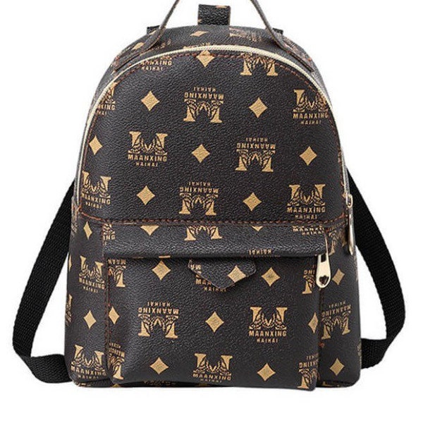 Trendy Print Brown mini Backpack