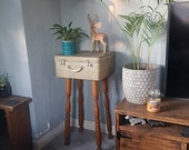 Vintage Suitcase Side Telephone Table
