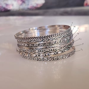 Set of 7 Bangles, Stacking Bangles, Semanario, Stacking Bracelets, 7 Day Bangles, kisthurijewelryart Jewellery, Bangles, Silver