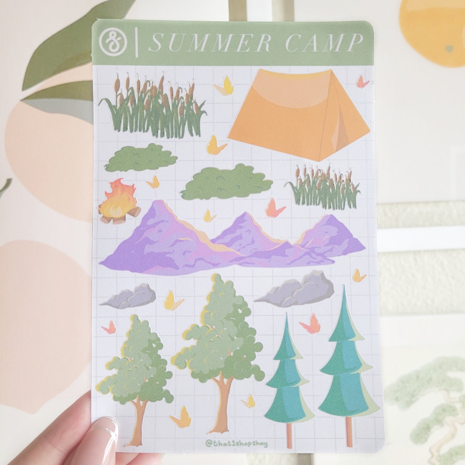 Camp Sticker Craft Summer Camp Sticker Sheet - Etsy