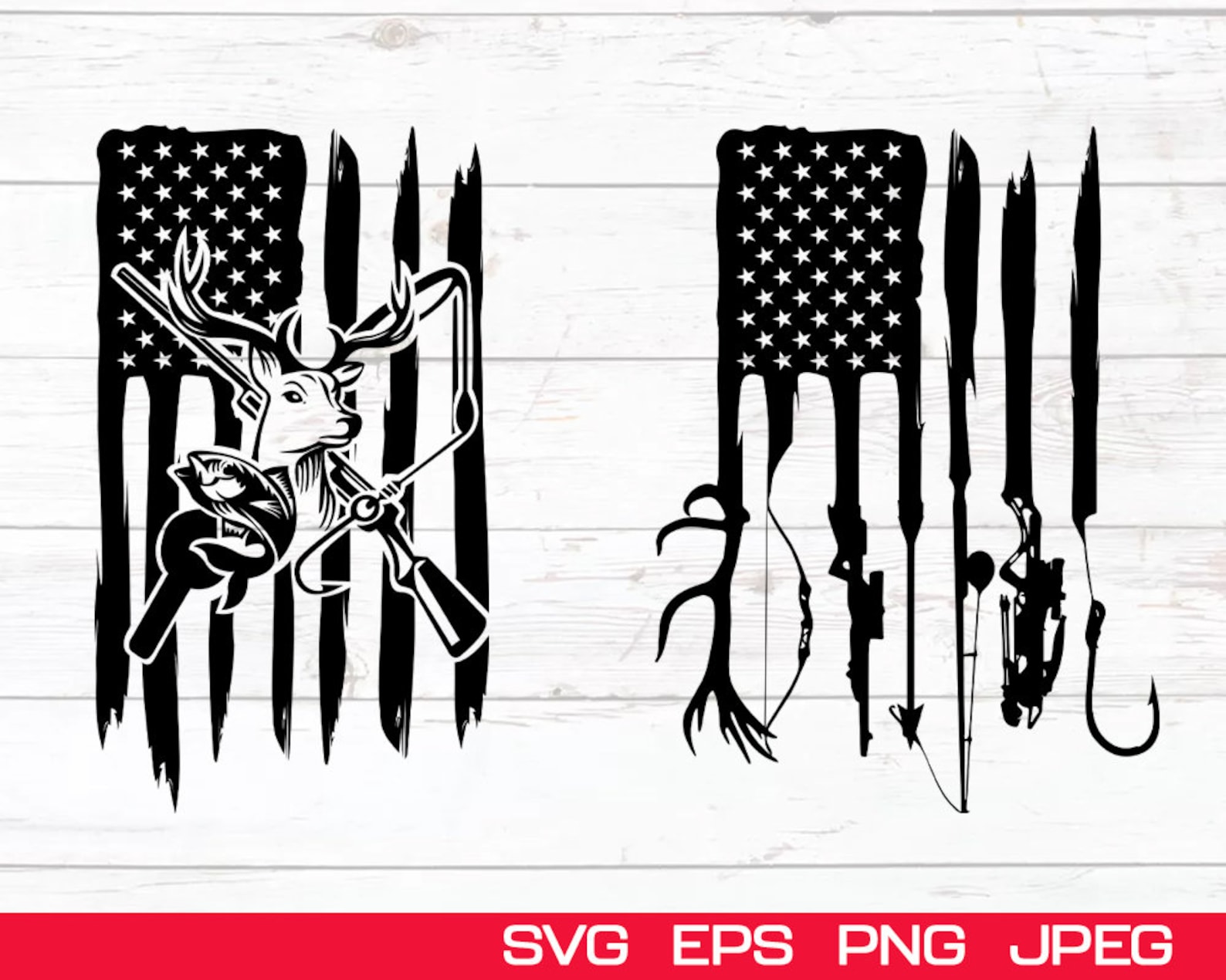 Download Hunting and fishing svg American flag svg distress flag ...