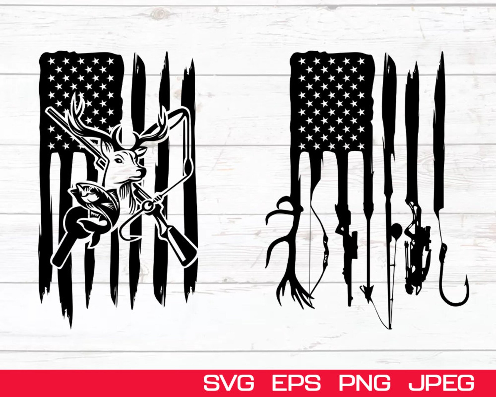 Download Hunting and fishing svg American flag svg distress flag ...