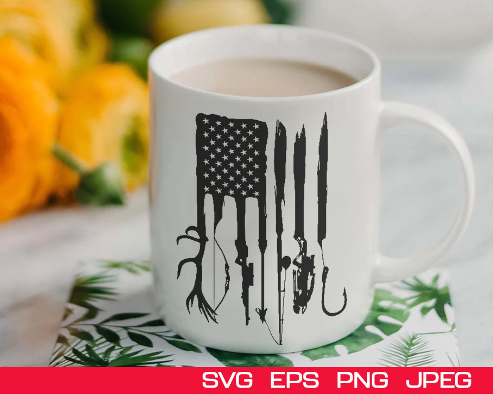 Download Hunting and fishing svg American flag svg distress flag for | Etsy