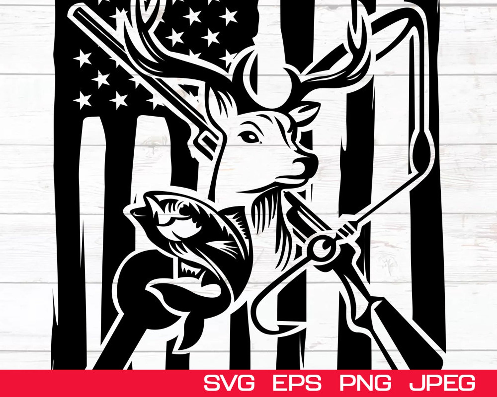 Download Hunting and fishing svg American flag svg distress flag ...