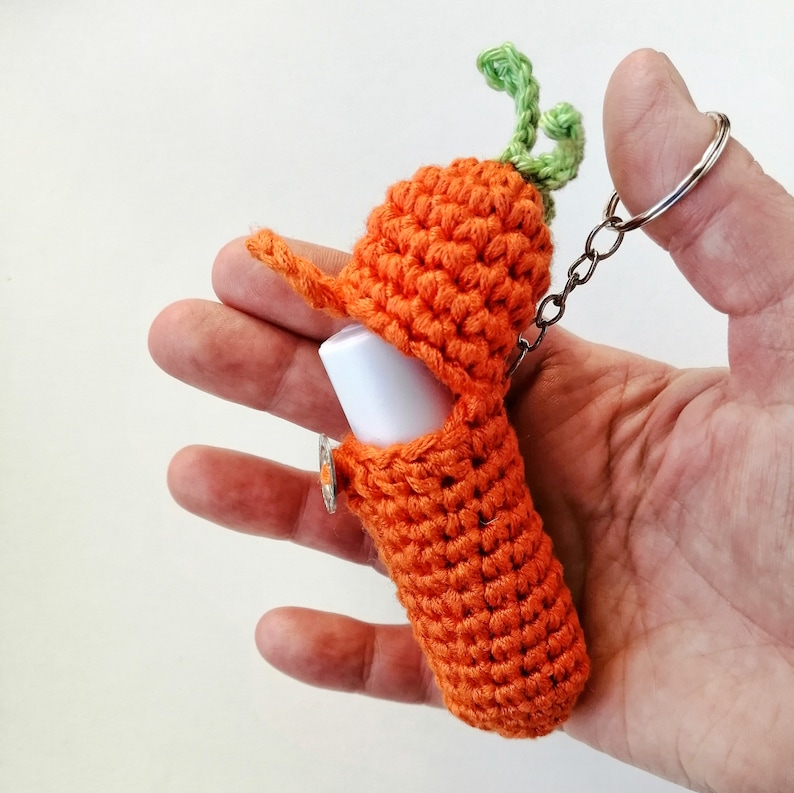 Chapstick holder keychain crochet PATTERNs cute keychains Etsy