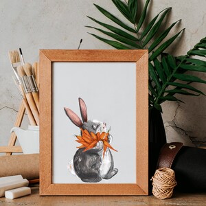 Rabbit Print,Digital Download,Room Art,Pet Portrait, Custom Rabbit Wall Art,Digital Art File,Rabbit Lover Unique Gift