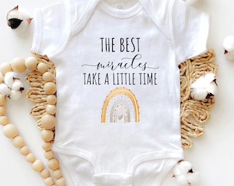 IVF Baby Bodysuit,The Best Miracles Take a Little Time Baby Clothing,Rainbow Baby Gift,Miracle Baby Gift, Baby Shower Gift,Gift for New Mom