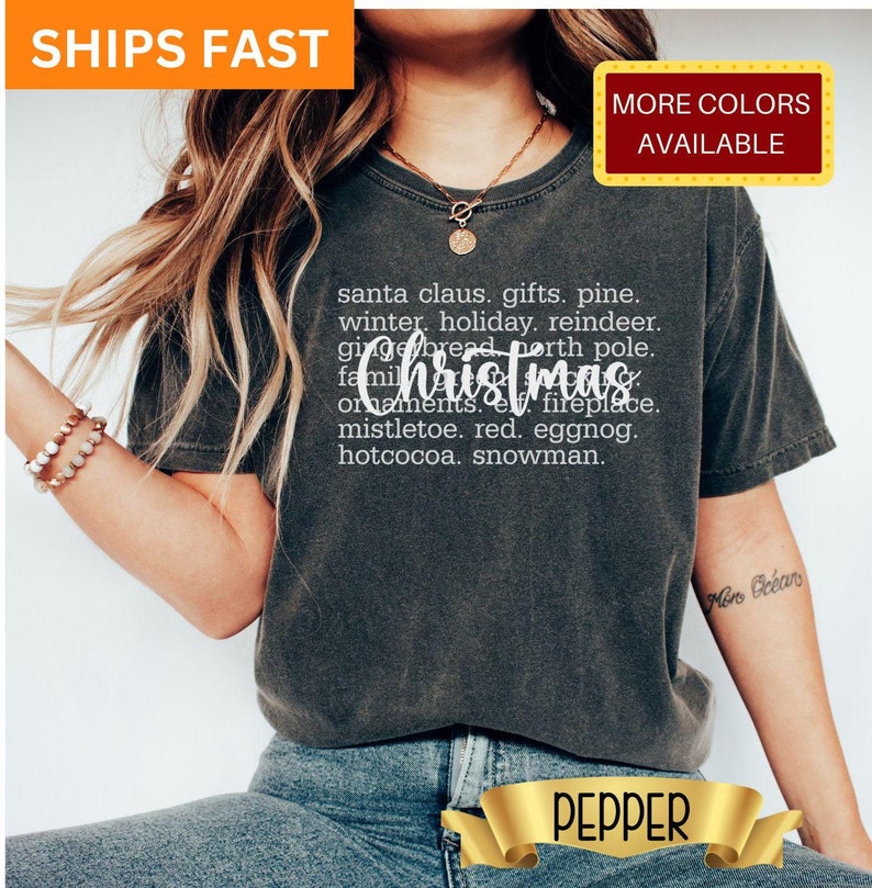Christmas Words Shirt,christmas Definition Colors