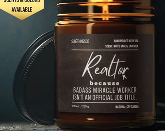 Realtor Because Badass Miracle Worker Realtor Gift Real Estate Gift Real Estate Agent Gift for Realtor Client Gift Housewarming Gift