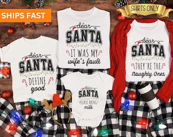 Dear Santa Group Shirts,Santa Custom Shirts,Dear Santa Christmas Family Shirts,Christmas Family Shirts,Christmas Quotes Shirts,Christmas Tee