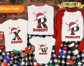 Family Christmas Name Shirt,Monogrammed Family Christmas Shirt,Personalized Christmas Family T-shirt,Custom Christmas Shirt with Name,Gift