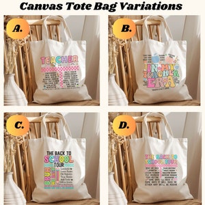 Teacher Tote Bag, Back to School Teacher Tote Bag, Teacher Appreciation ...