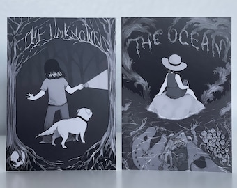 Set of 2 Art Prints - "The Unknown" & "The Ocean"