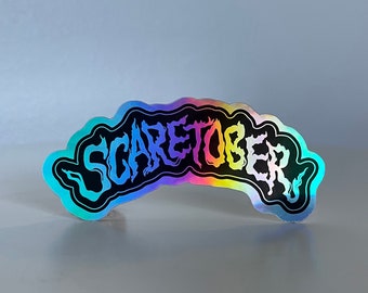 4" Holographic Scaretober Sticker