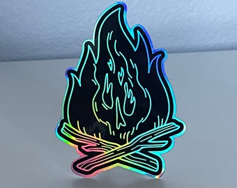 4" Holographic Campfire Sticker