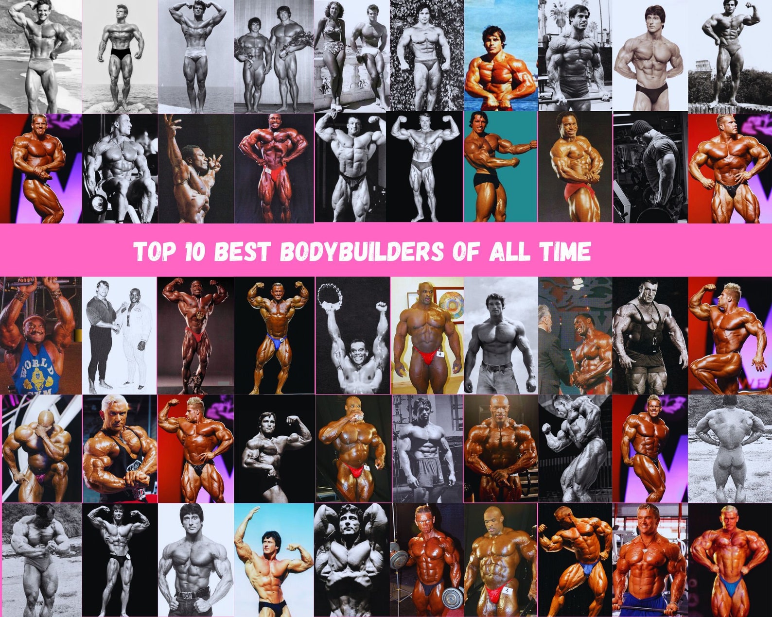 Photo Collage. Bodybuilding. Photos of the 10 Best Bodybuilders on the ...