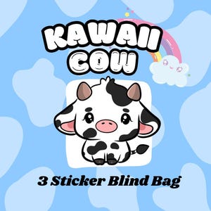 Borsa cieca con adesivo mucca Kawaii