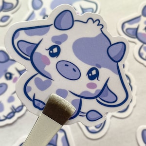 Lavendel Kawaii Kuh Sticker