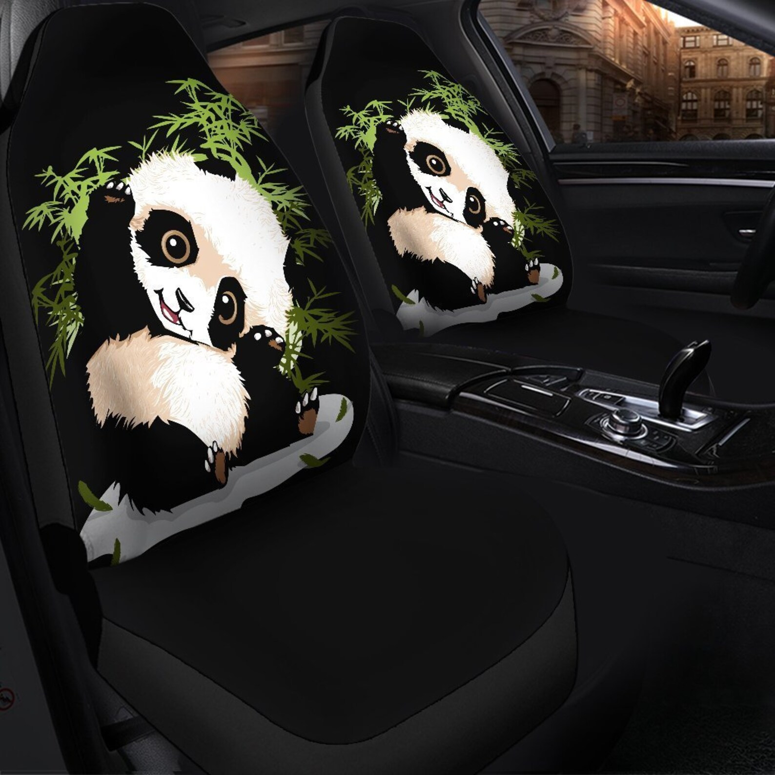 Panda Bamboo Animal Car Seat Covers Personalized Car Seat Etsy