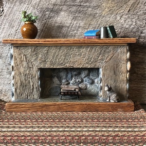 Miniature Beach Stone Fireplace  1:12  (60)