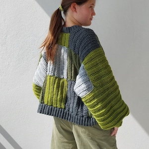 UNIQUE DESIGN CARDIGAN patchwork handknit