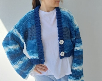 CROCHET HANDKNIT crop cardigan