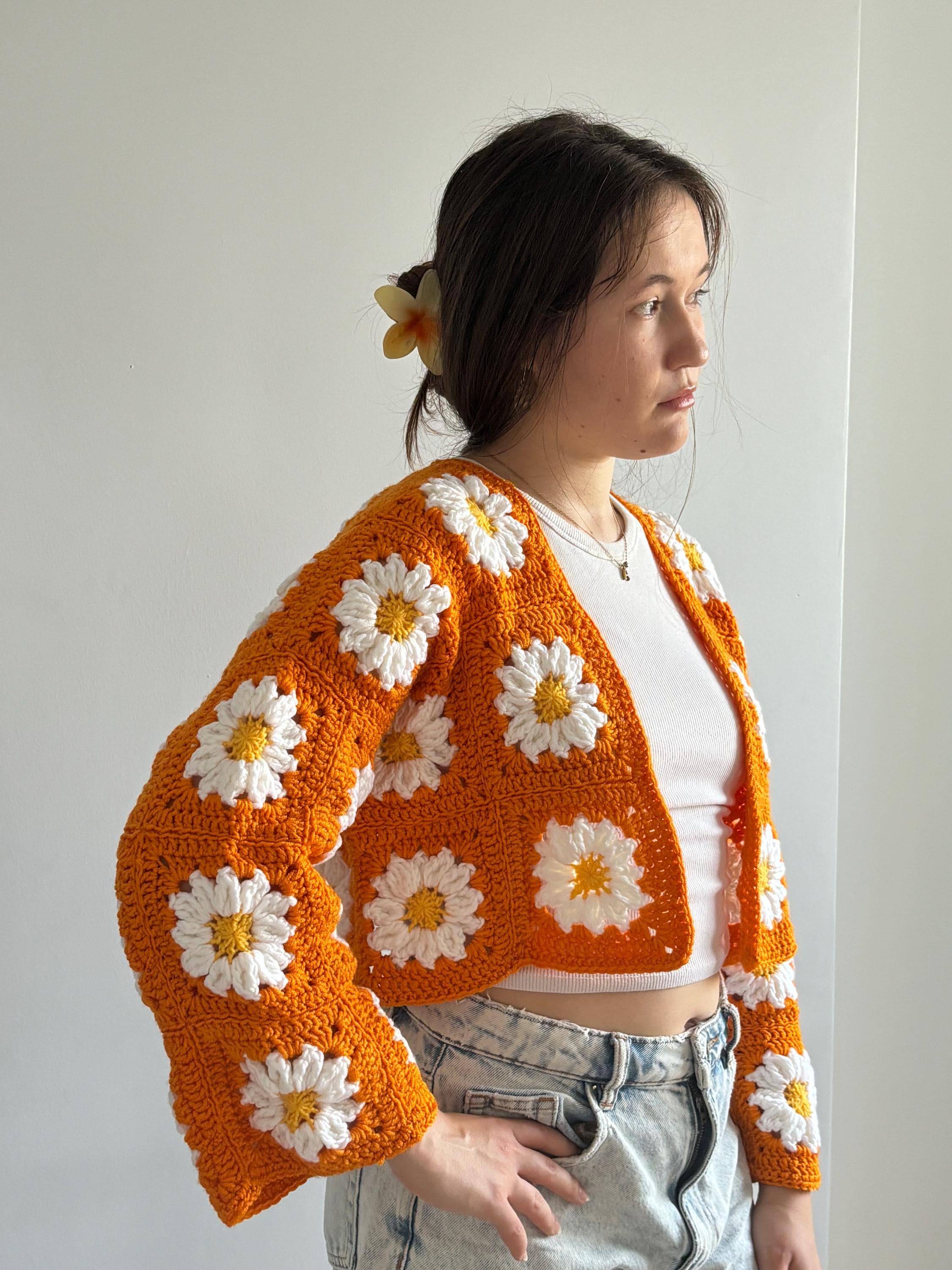 HANDMADE CROCHET CARDIGAN Daisy Patchwork - Etsy