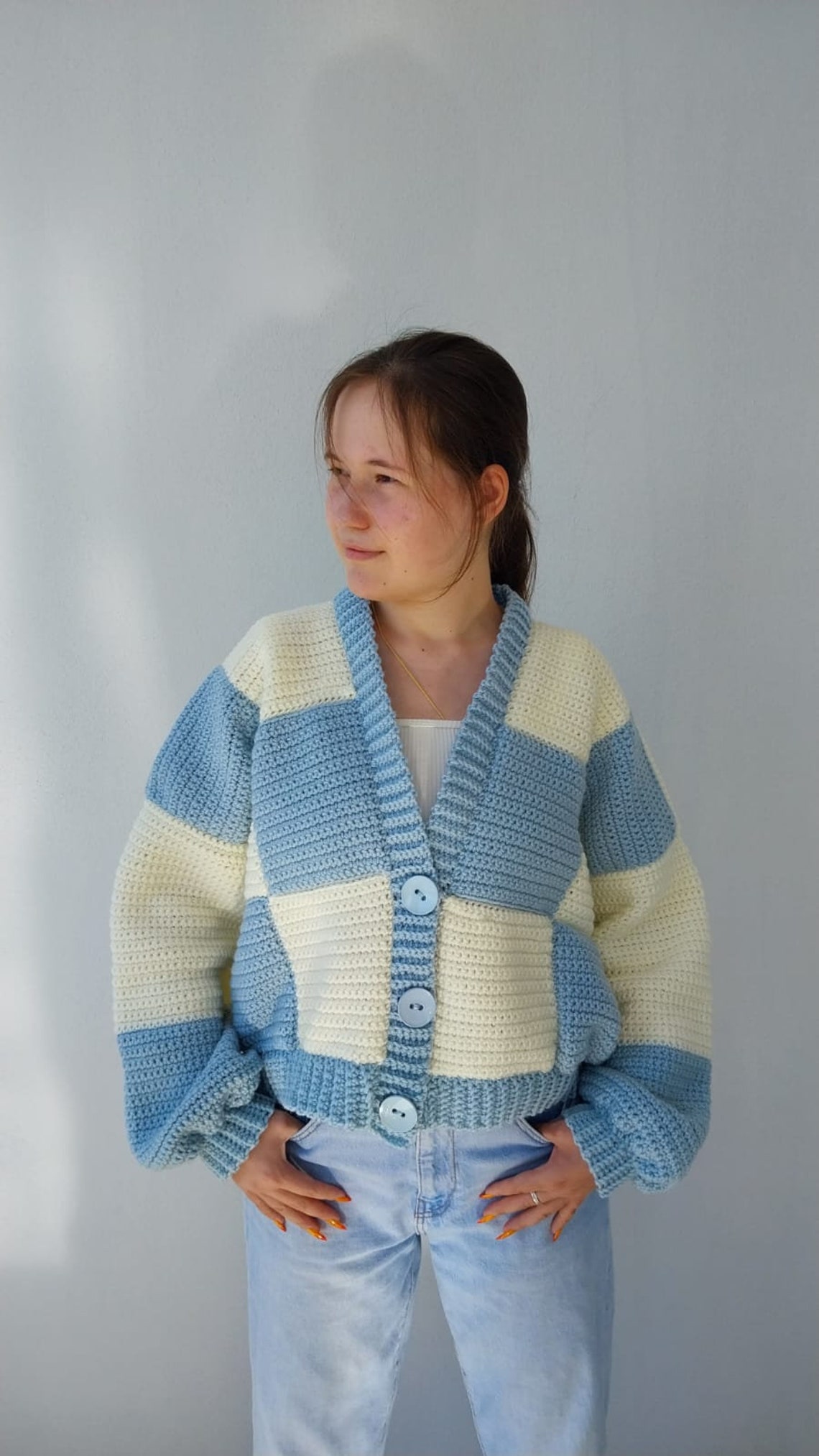 Crochet Cardigan - Blue