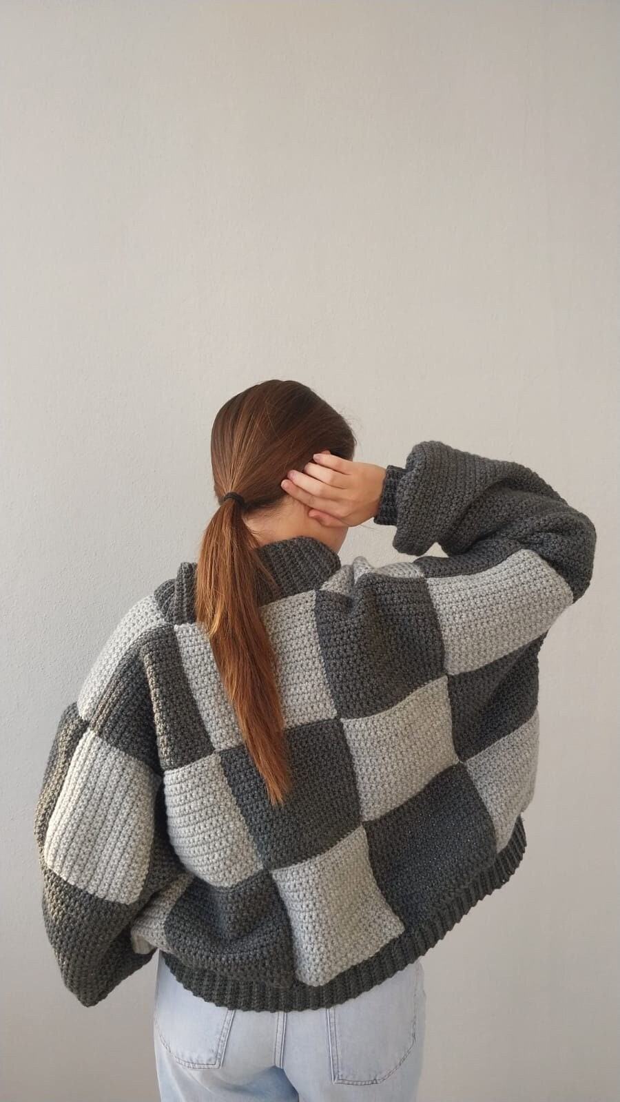 UND MIX YARN PATCHWORK KNIT CARDIGAN グレー CROCHET PATCHWORK CARDIGAN Grey Cardigan Handknit - Etsy