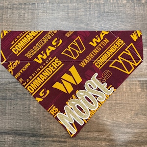 Washington Personalized Dog Bandana(Over the Collar) Swag, Football, Custom Bandana, Cat Bandana, Slip on Bandana, Dog Scarf, Leash, Gift
