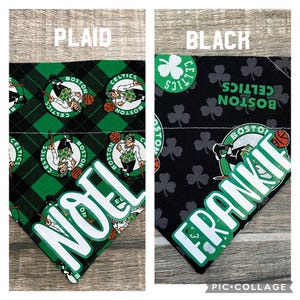 Celtics Personalized Dog Bandana (Over the Collar) Basketball Custom Bandana, Cat Bandana, Slip on Bandana, Dog Scarf, Leash, Gift