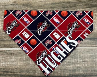 Cavaliers Basketball Personalized Dog Bandana (Over the Collar) Custom Bandana, Cat Bandana, Slip on Bandana, Dog Scarf, Leash, Gift