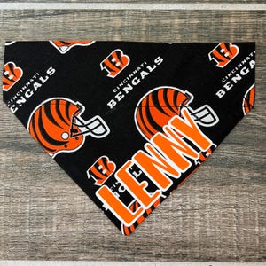 Bengals Personalized Dog Bandana(Over the Collar) Cincinnati, Football, Custom Bandana, Cat Bandana, Slip on Bandana, Dog Scarf, Leash, Gift