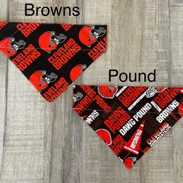 Browns Personalized Dog Bandana (Over the Collar) Football Custom Bandana, Cat Bandana, Slip on Bandana, Dog Scarf, Leash, Gift