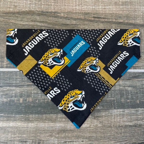 Jaguars Personalized Dog Bandana(Over the Collar) jackson, Football, Custom Bandana, Cat Bandana, Slip on Bandana, Dog Scarf, Leash, Gift