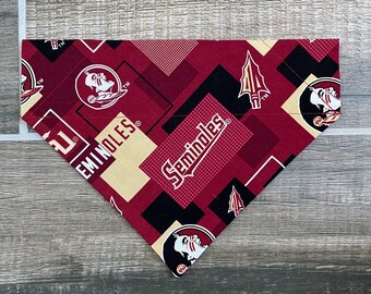 Florida Personalized Dog Bandana (Over the Collar) University, Custom Bandana, Cat Bandana, Slip on Bandana, Dog Scarf, Leash, Gift