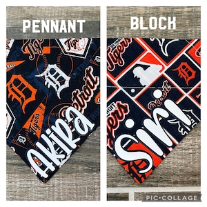 Tigers Personalized Dog Bandana (Over the Collar) Detroit, Baseball, Custom Bandana, Cat Bandana, Slip on Bandana, Dog Scarf, Leash, Gift